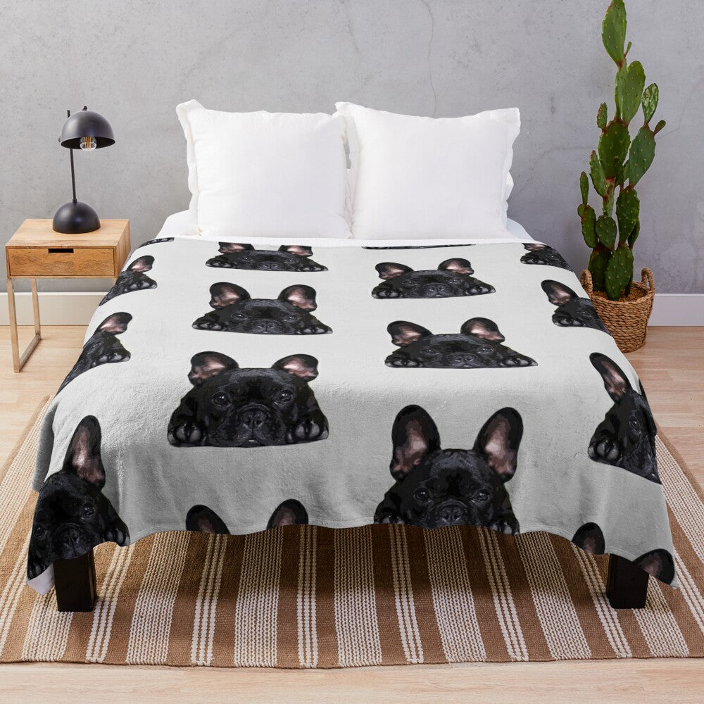 Soft and cuddly French Bulldog puppy plush blanket