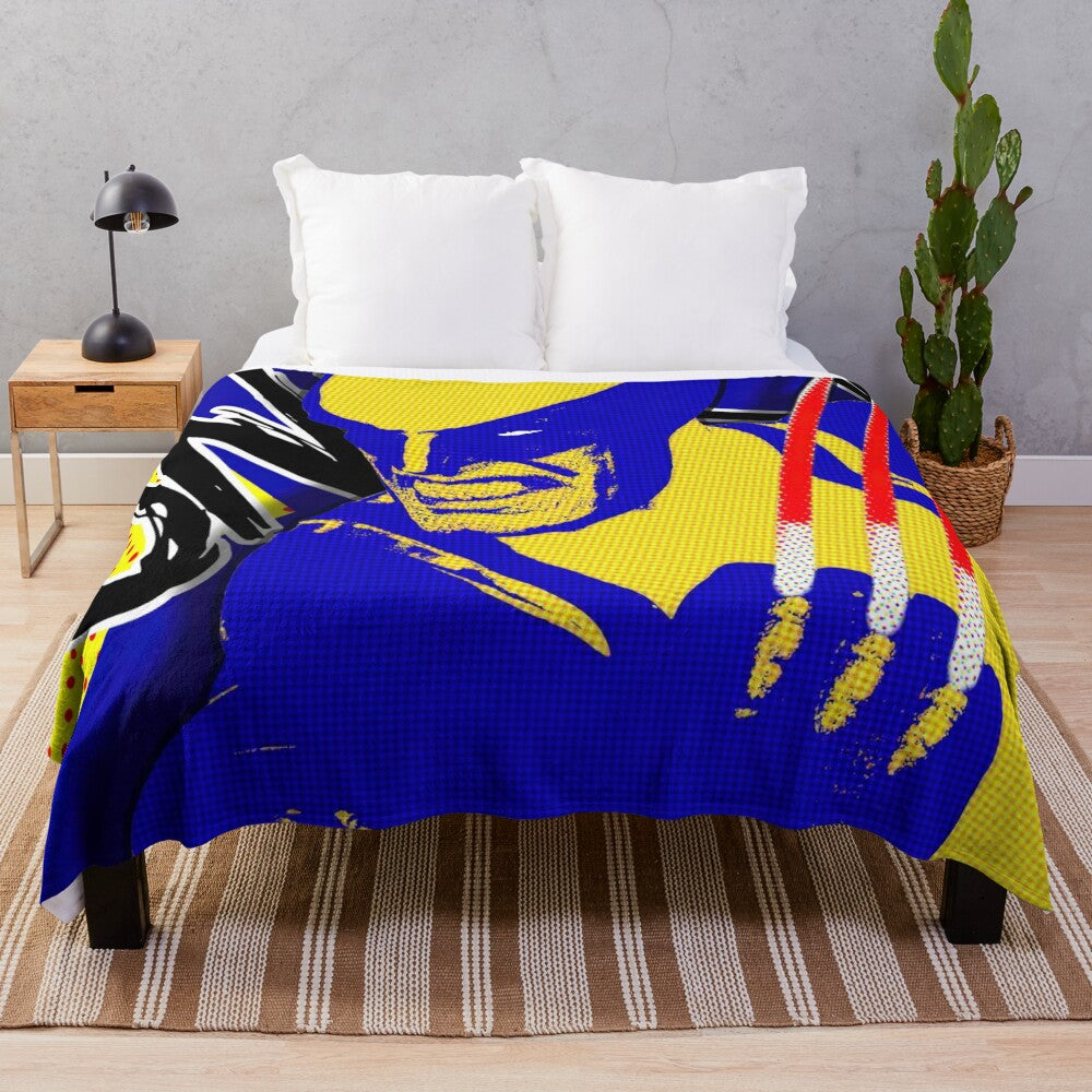 "It's Pop Art, Bub" Plush Blanket featuring Wolverine inspired graphic art design