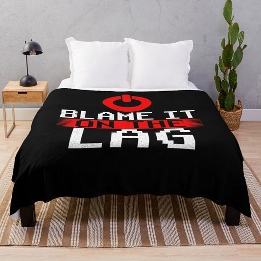 Plush gaming blanket with lag design