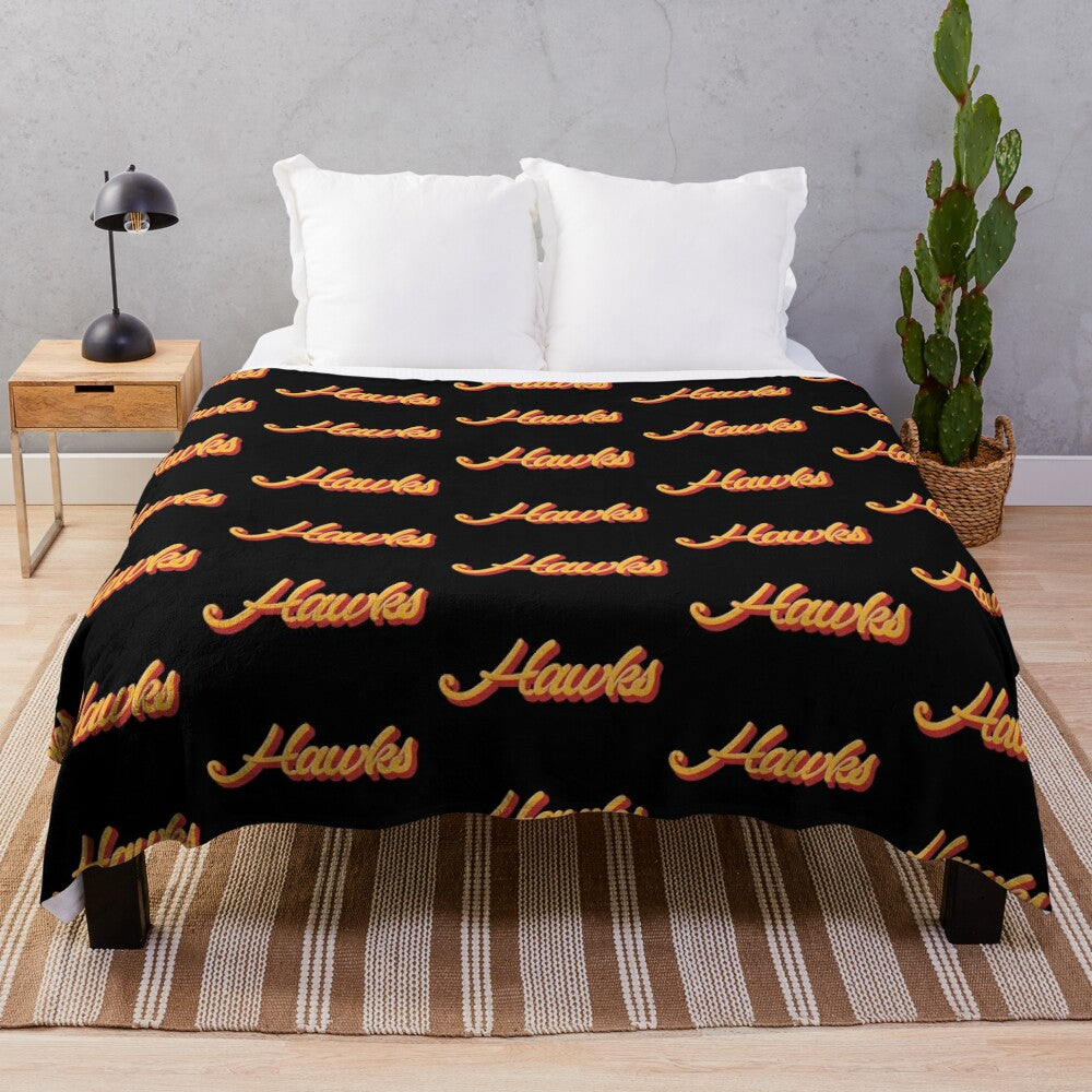 Retro Atlanta Hawks Vintage-Style Plush Blanket