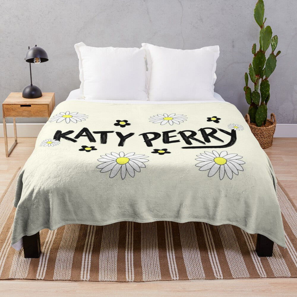 Katy Perry Daisies-inspired plush blanket with floral design