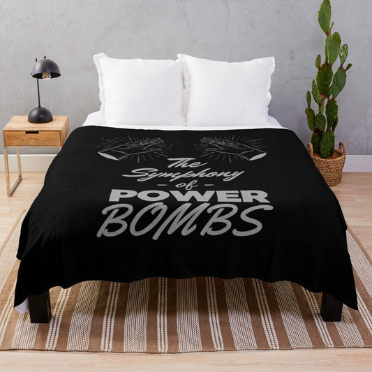 Wardlow AEW Inspired Plush Blanket featuring the "Symphony of Power Bombs" quote