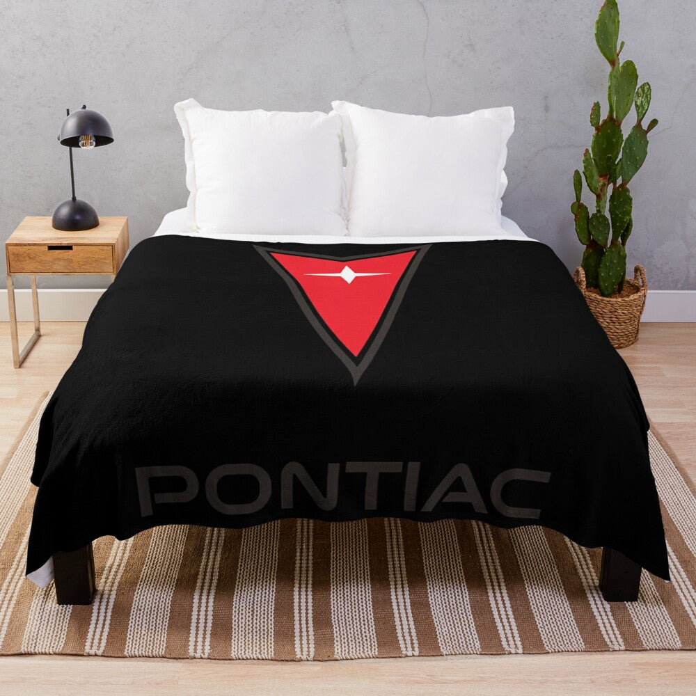 Pontiac-inspired essential plush blanket featuring the iconic Pontiac logo