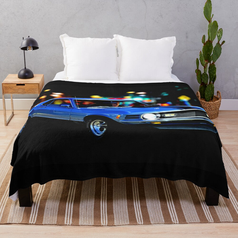 1970 Mach 1 Mustang Plush Blanket