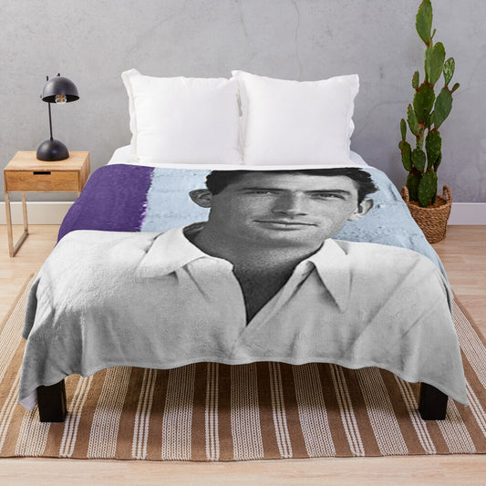 Gregory Peck Plush Blanket in Blue