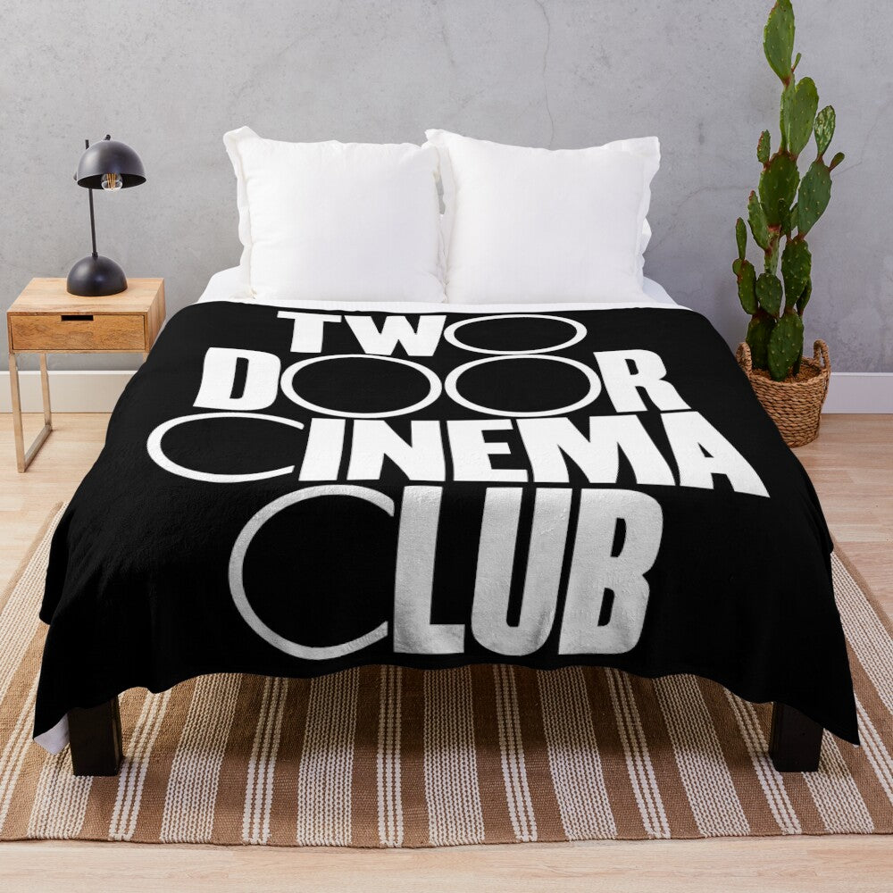 Two Door Cinema Club logo-inspired plush blanket