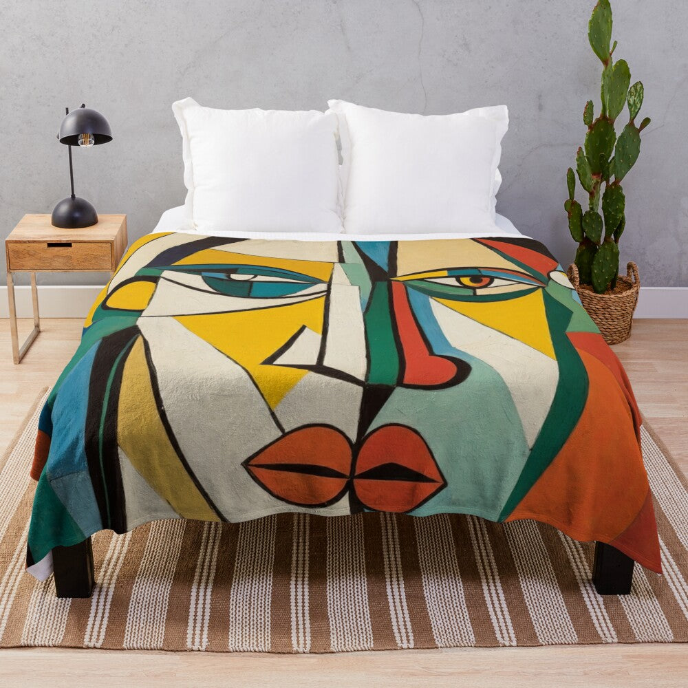 Muse in Abstract Expression Plush Blanket featuring modern art inspired design