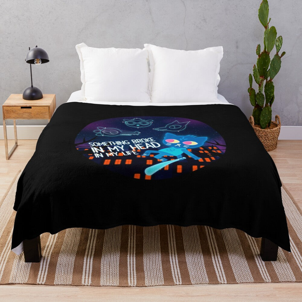 Soft, plush blanket with a starry night sky design