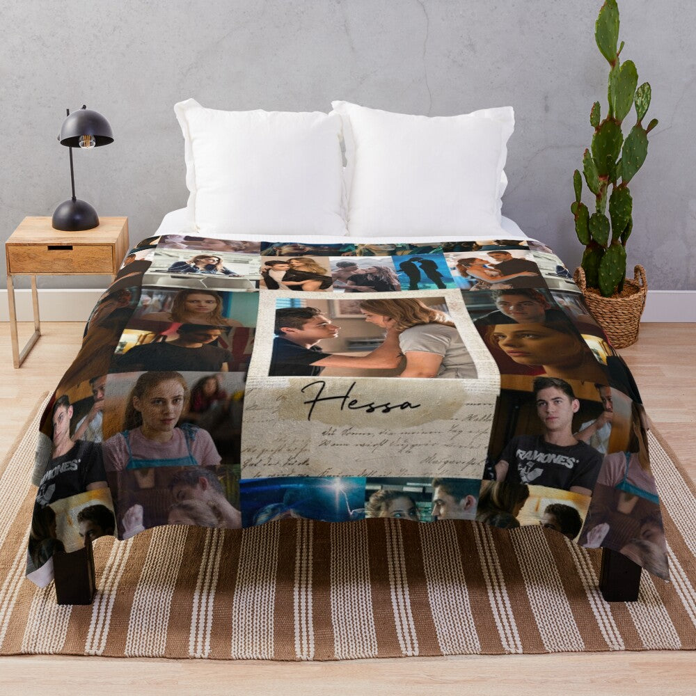 Hessa Inspired Plush Blanket with Collage Design