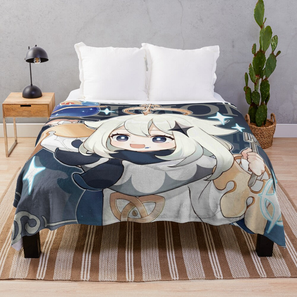 Paimon Genshin Impact inspired plush blanket