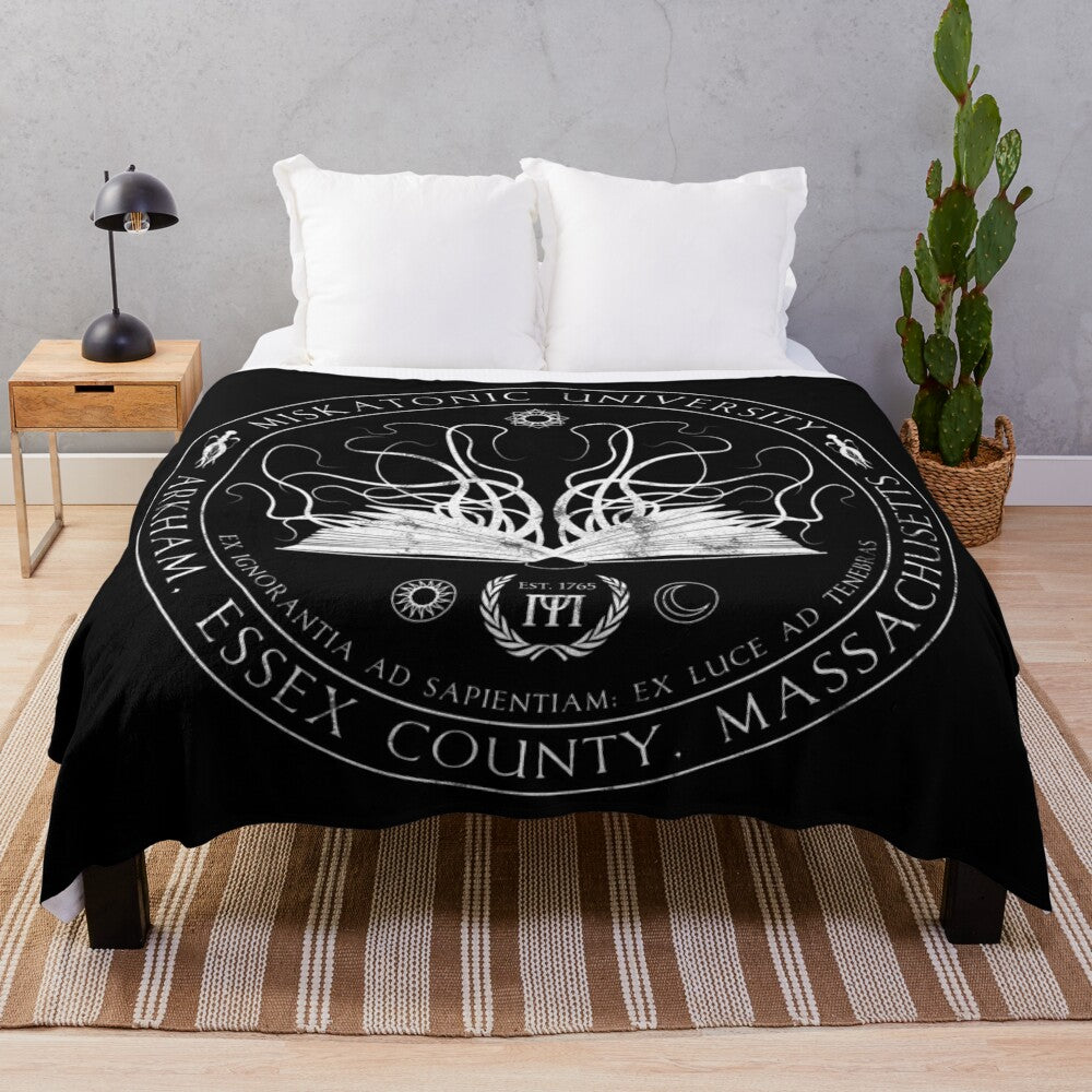 Miskatonic University Plush Blanket with Cthulhu Inspired Design