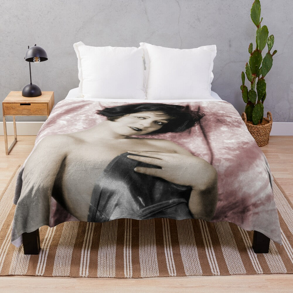 Clara Bow Plush Blanket - Vintage-Inspired Hollywood Cinema Throwback