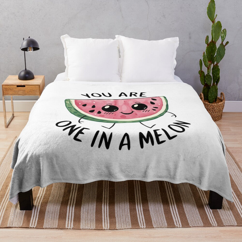 Watermelon plush blanket with a cute and kawaii design