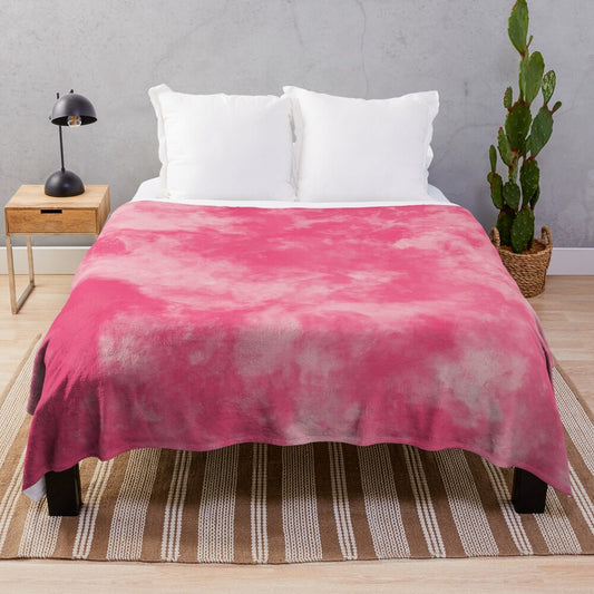 Vibrant abstract patterned plush blanket