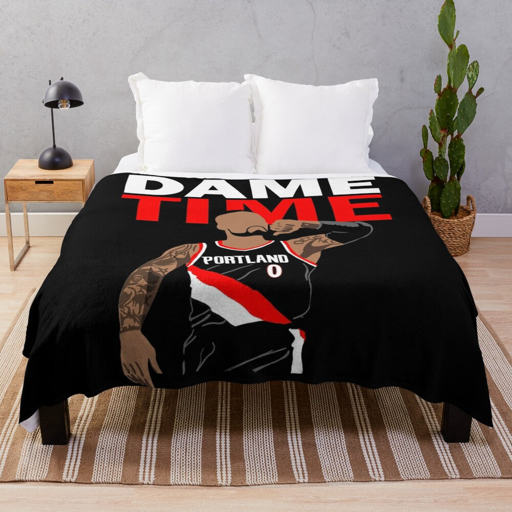 Damian Lillard inspired plush basketball blanket