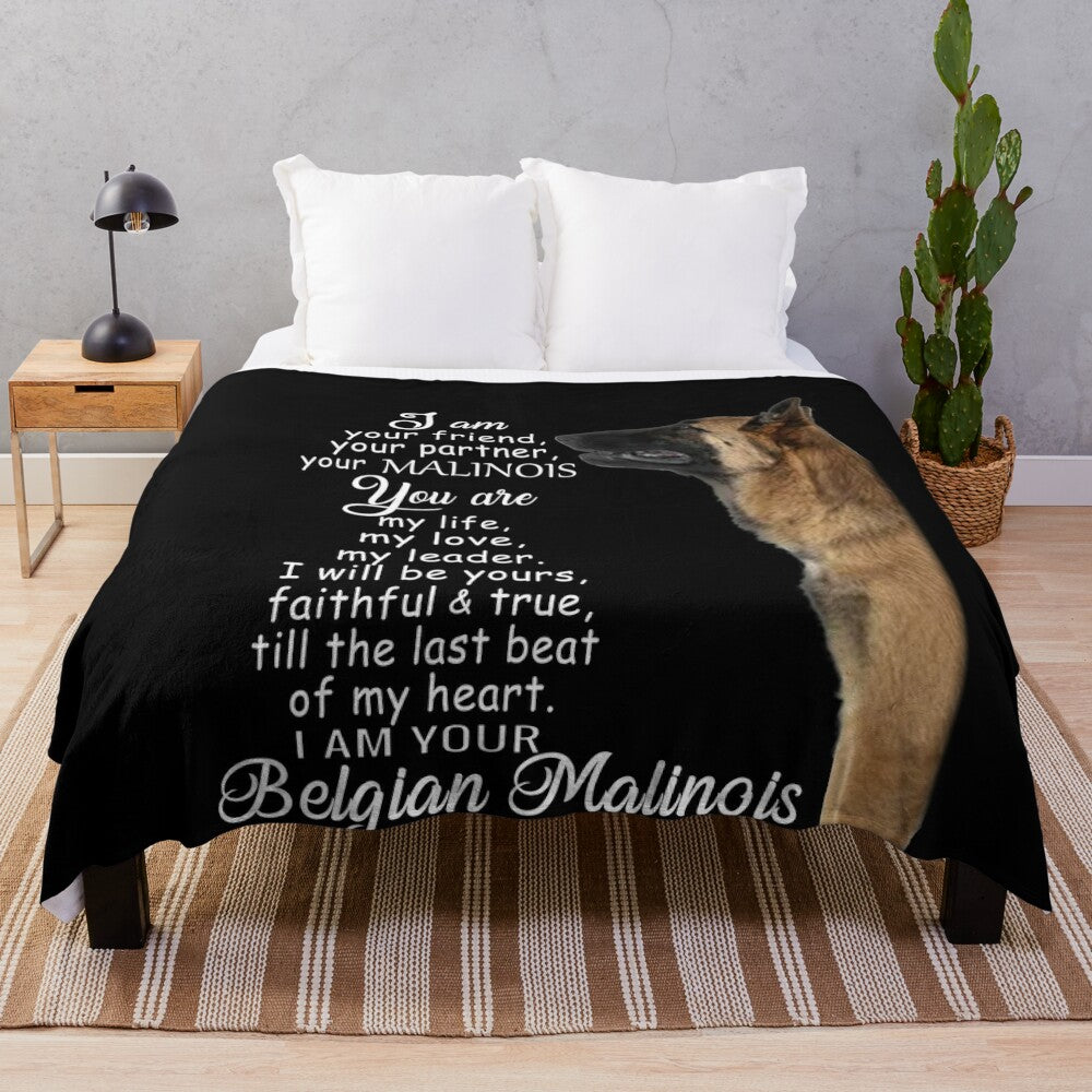 Belgian Malinois dog plush blanket for dog lovers