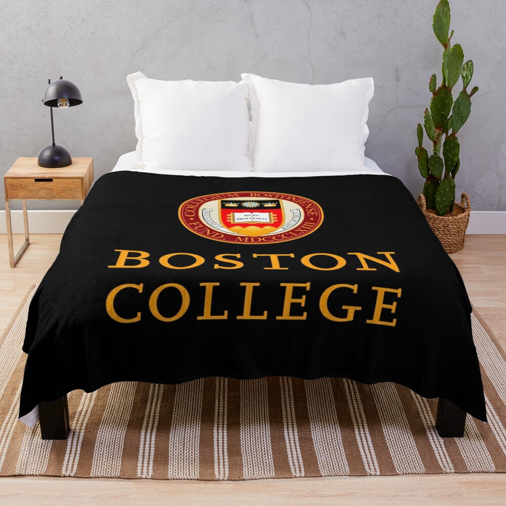 Cozy plush blanket featuring Boston College design