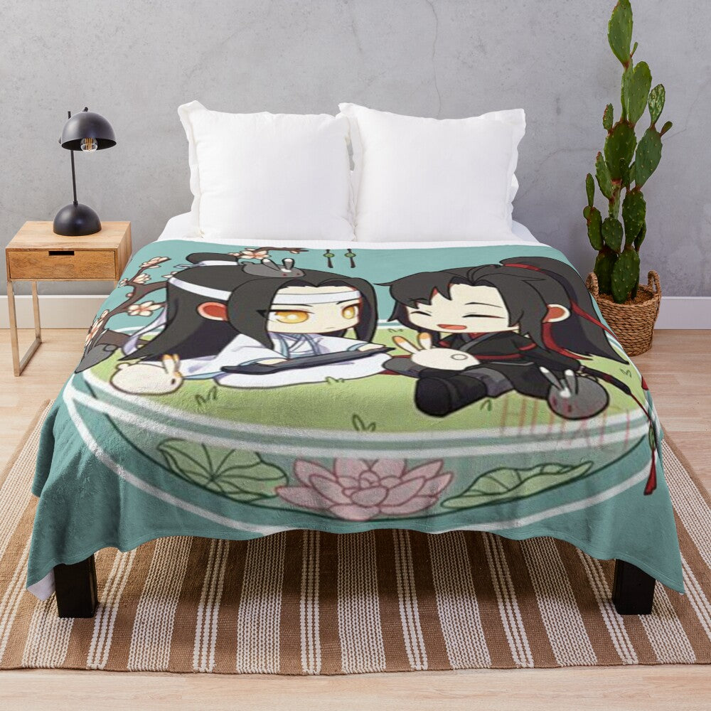 Wangxian Plush Blanket featuring characters from the popular Chinese drama The Untamed