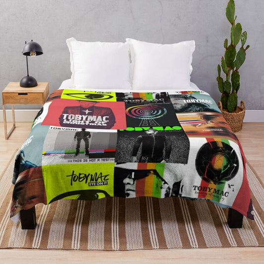 Plush blanket with tobymac album art design