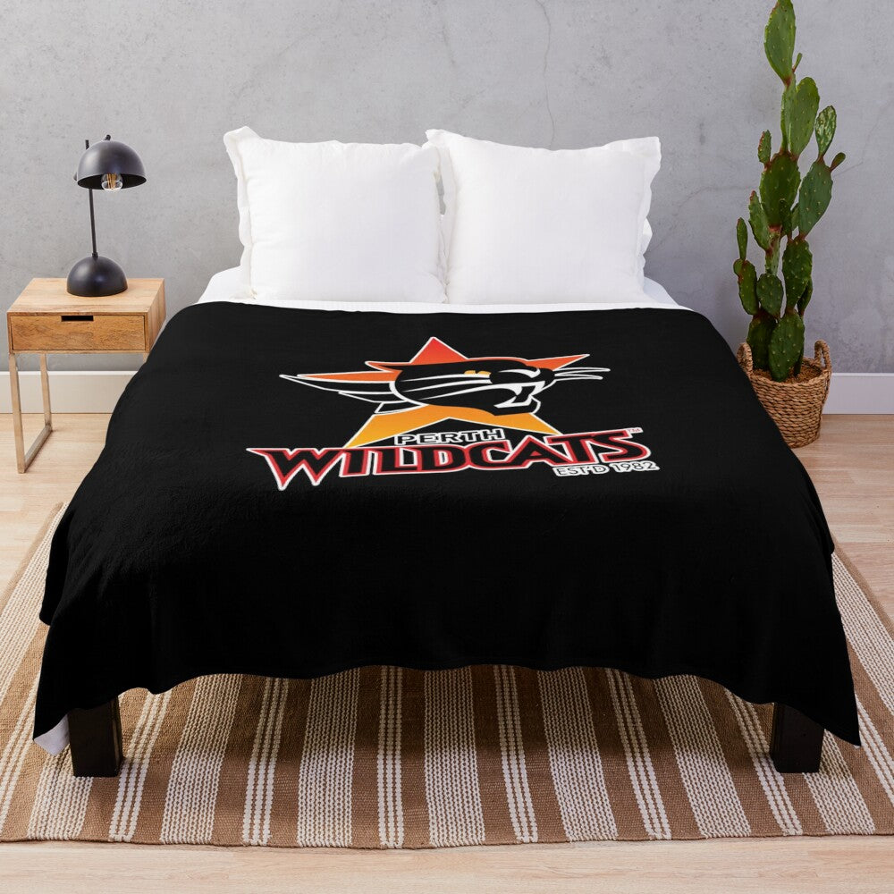 Wildcats-inspired plush blanket with team colors and logo