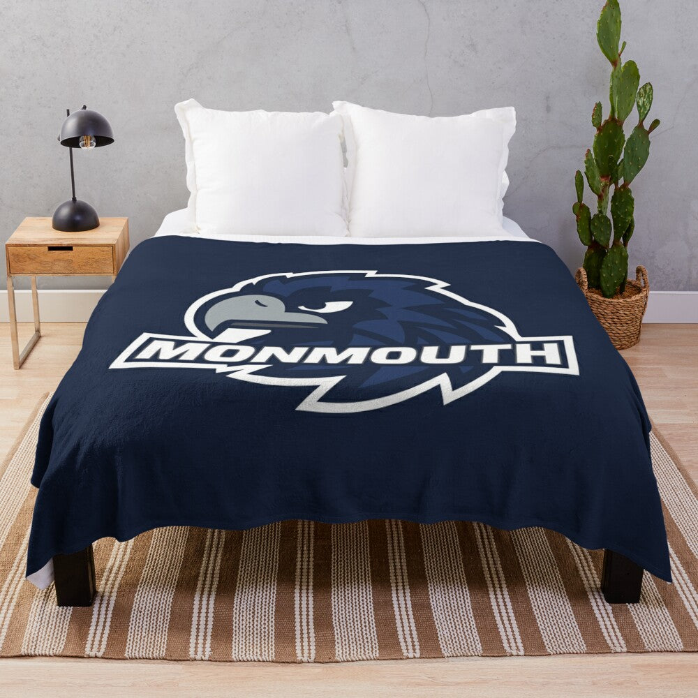 Monmouth plush blanket with team logo