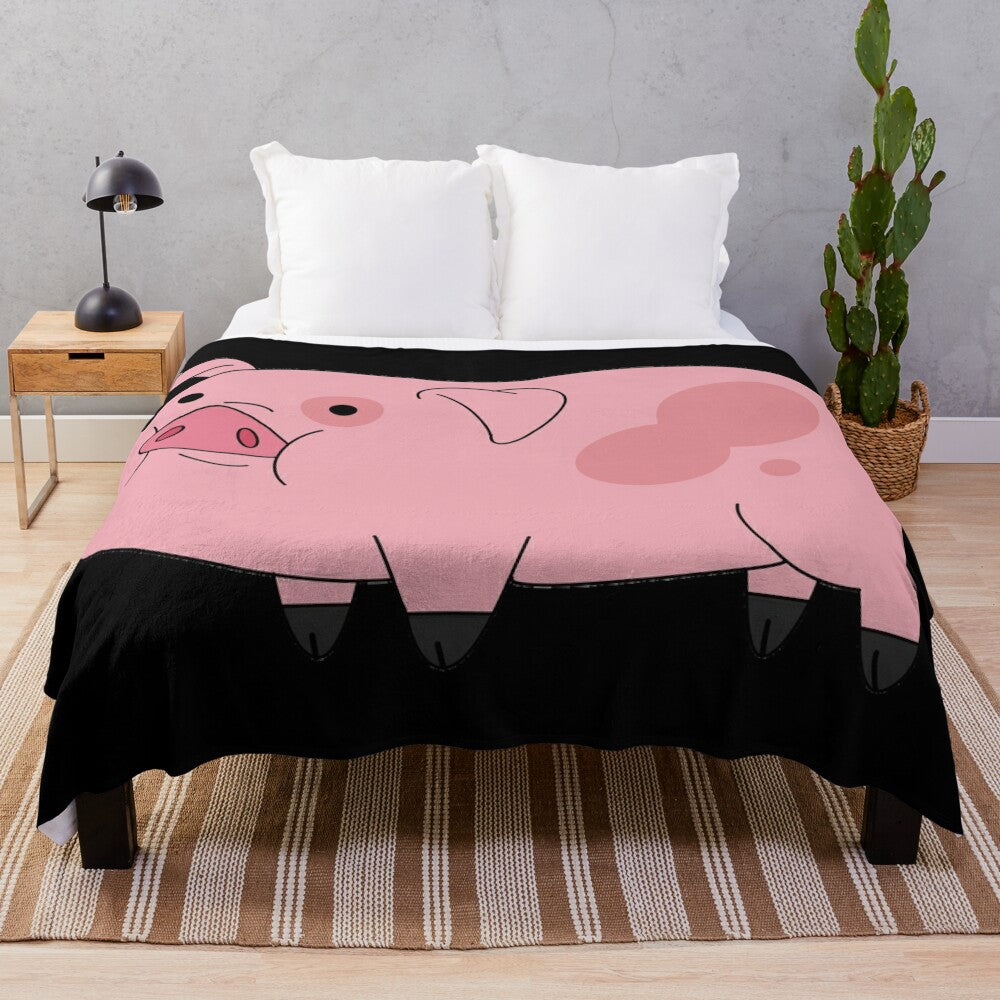 Waddles the Pig Plush Blanket - Soft and Cozy Bedding for Gravity Falls Fans