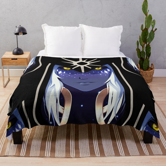 Aaravos plush blanket with fantasy elf design