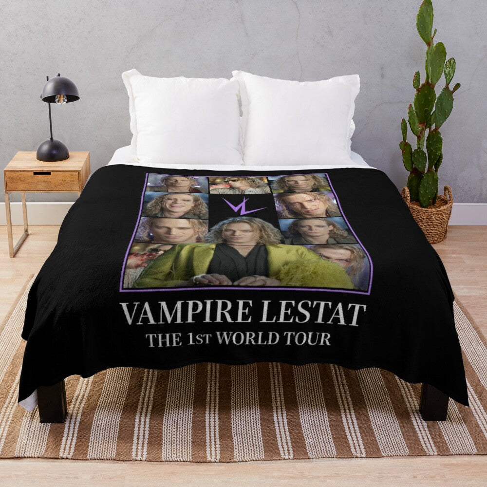 Vampire Lestat inspired plush blanket with gothic fantasy design