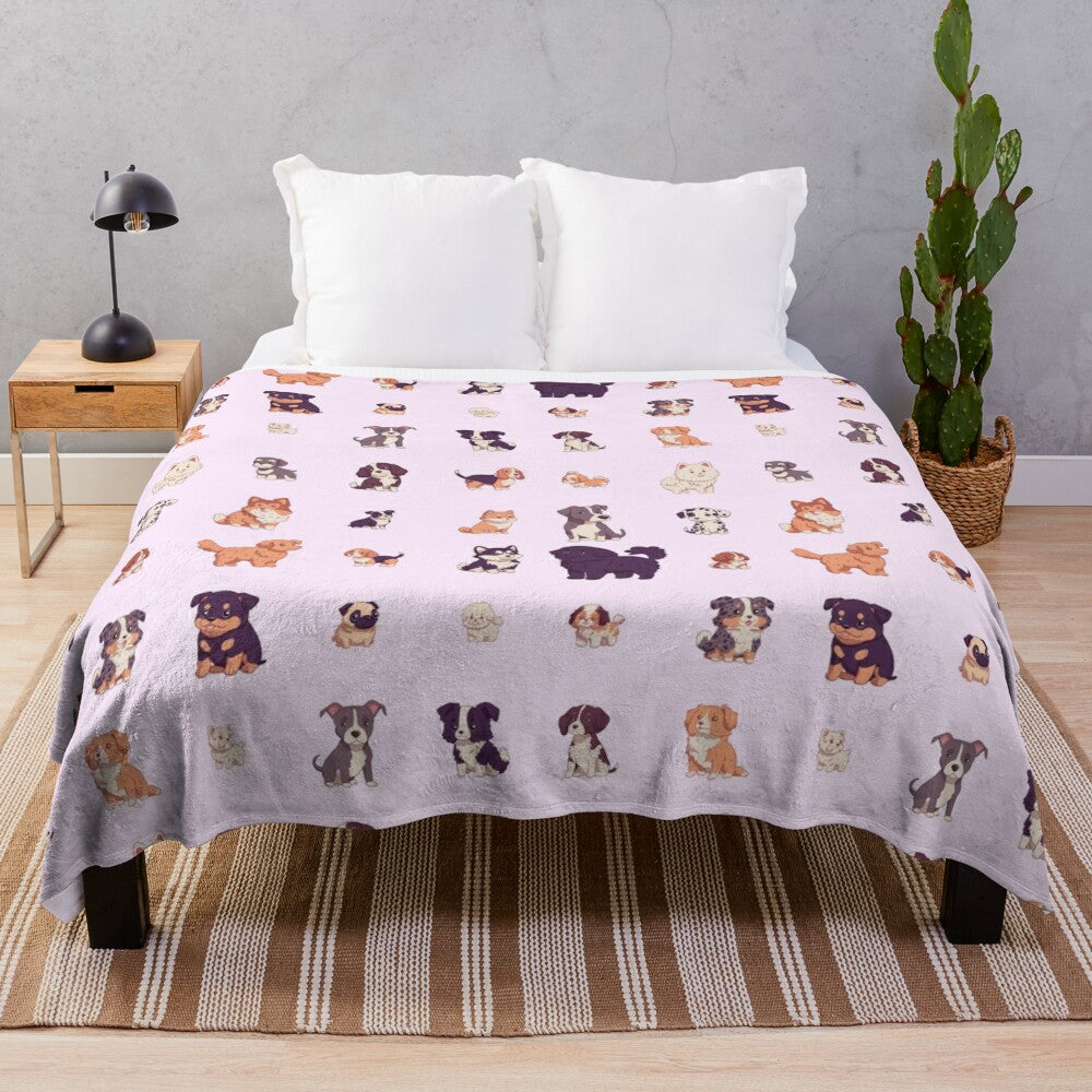 25 Chibi Dogs Plush Blanket