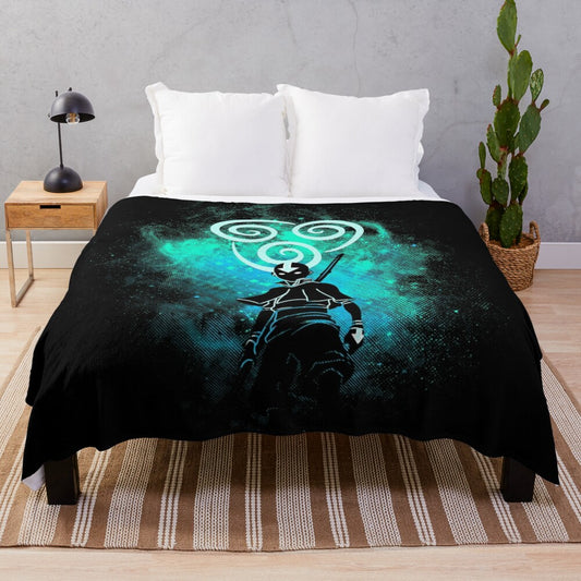 Cozy air art plush blanket with avatar and anime inspired design