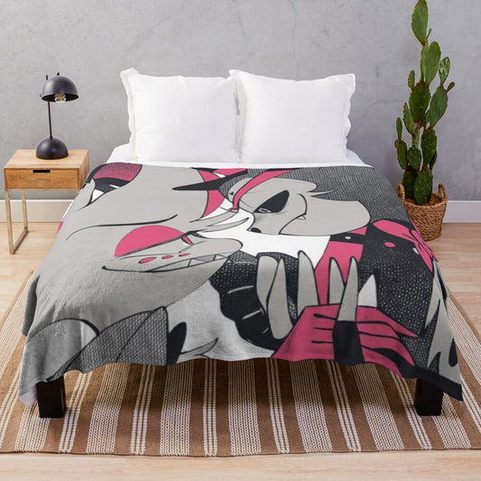 Vivziepop inspired Huskerdust Hazbin Hotel Angeldust plush blanket