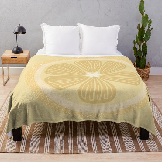 Lemon slice plush blanket with a sweet, illustrated design