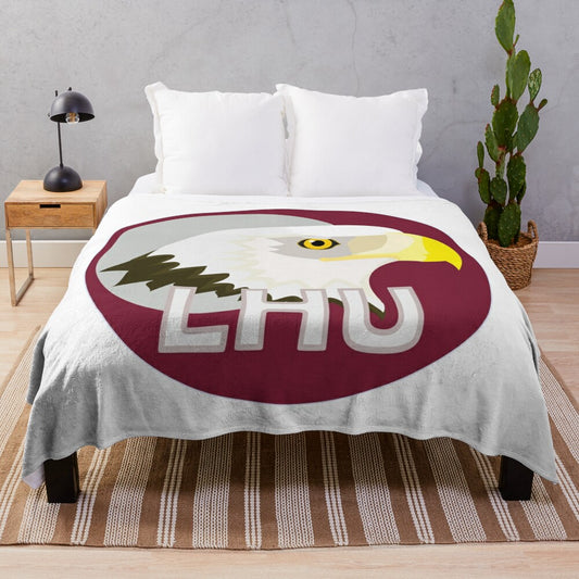 Lock Haven University Plush Blanket with Bald Eagle Mascot