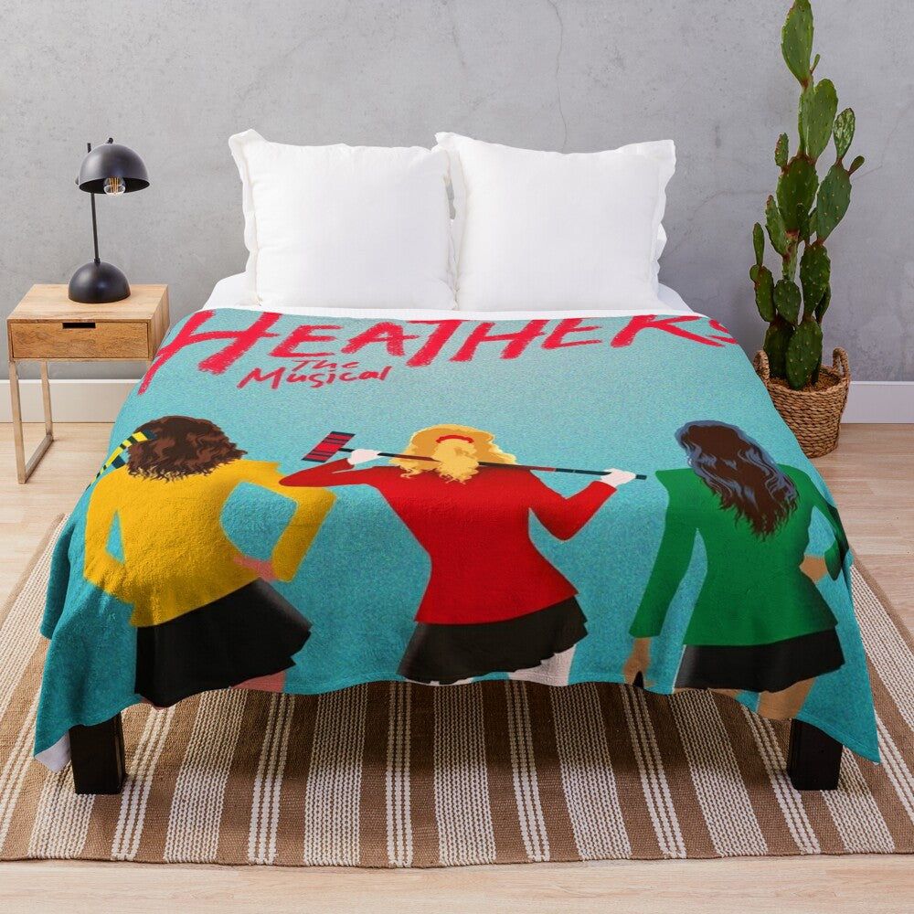 Vintage-inspired musical plush blanket featuring The Musical West End design