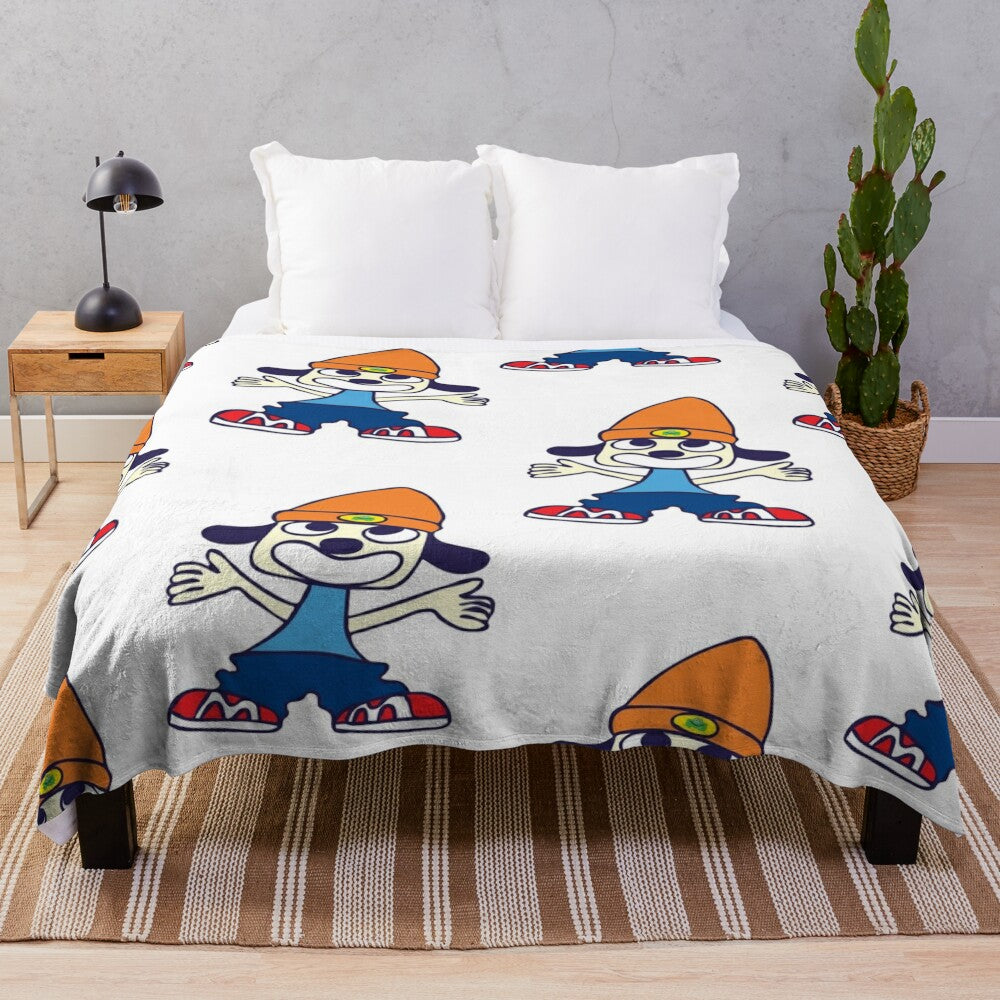 Parappa The Rapper-inspired plush blanket featuring the iconic video game character