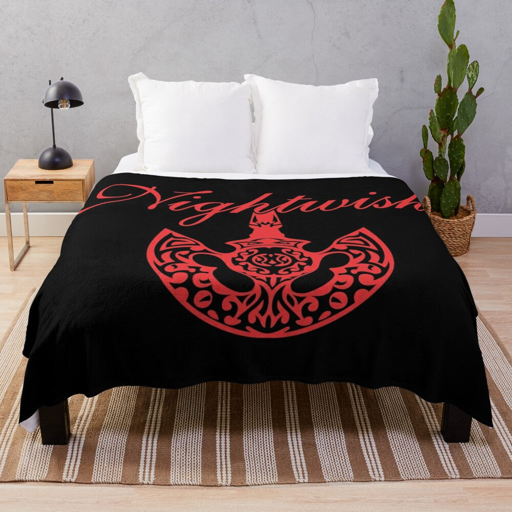 Nightwish-inspired plush blanket with band logo