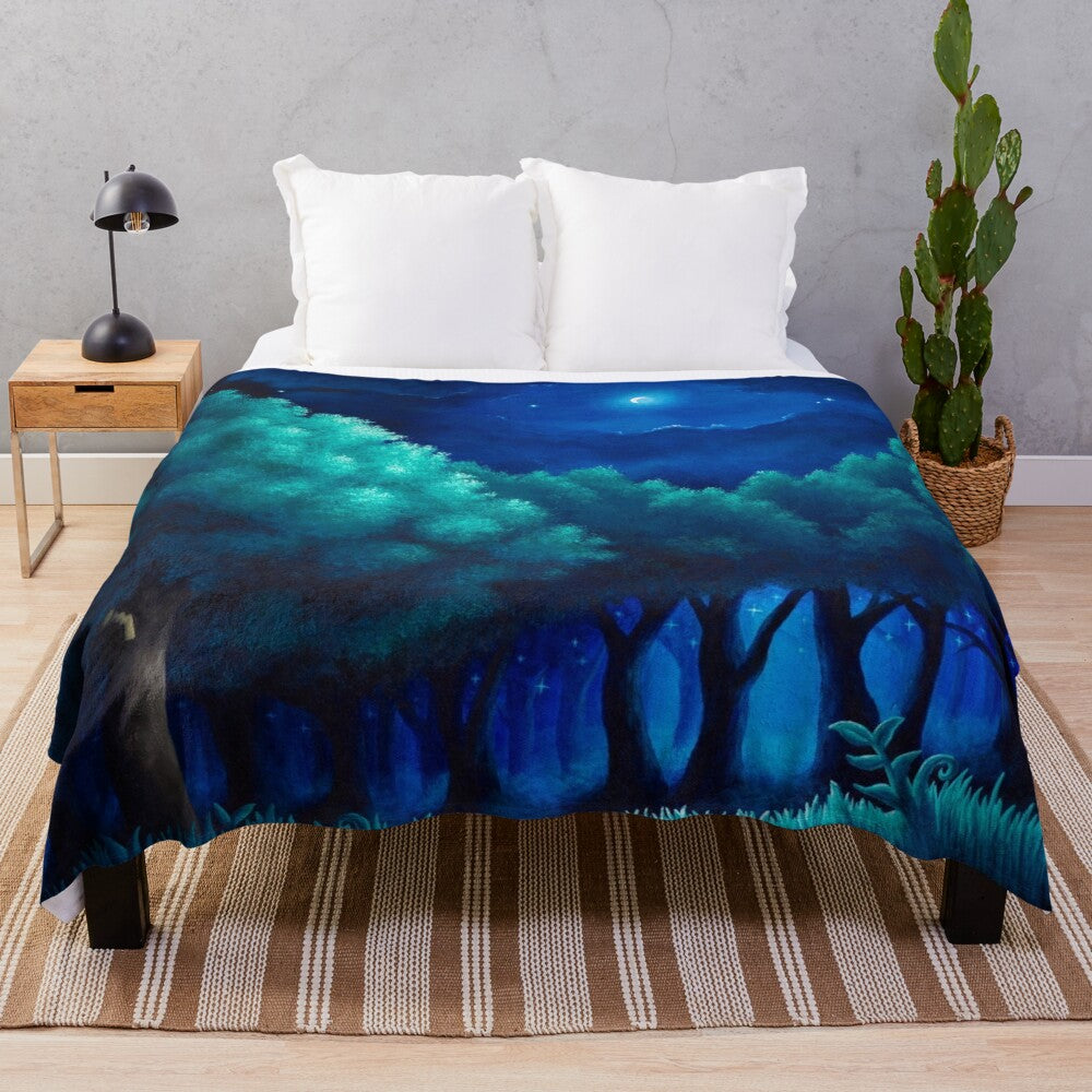 Viridian Forest-themed plush blanket for cozy home decor