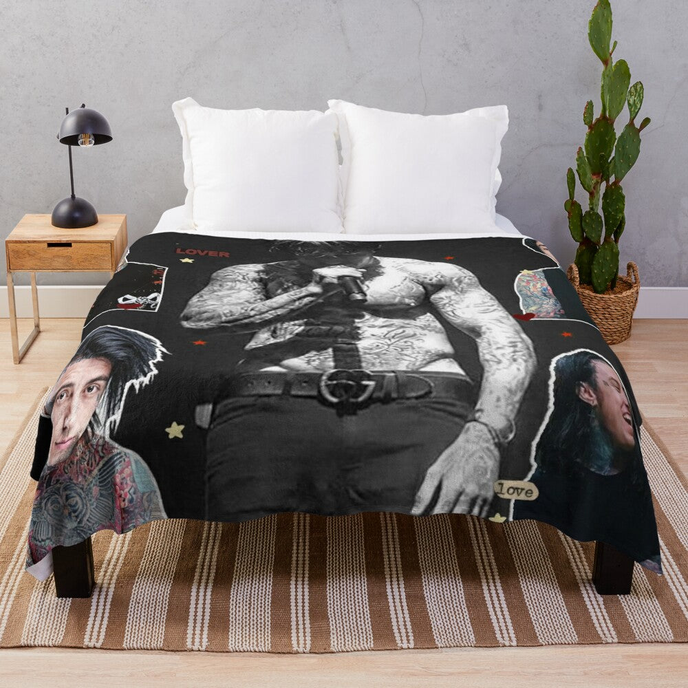 Ronnie Radke photo collage plush blanket