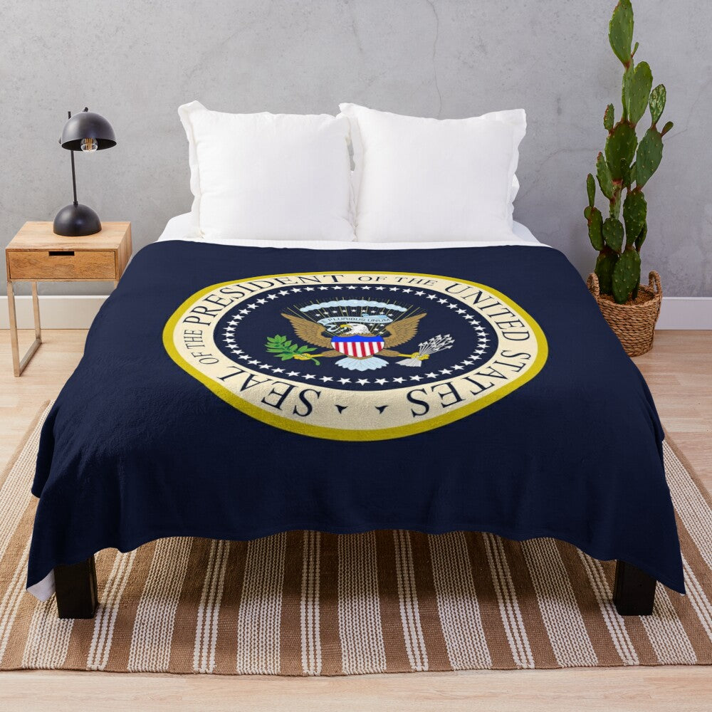 Plush blanket featuring the seal of the President of the United States