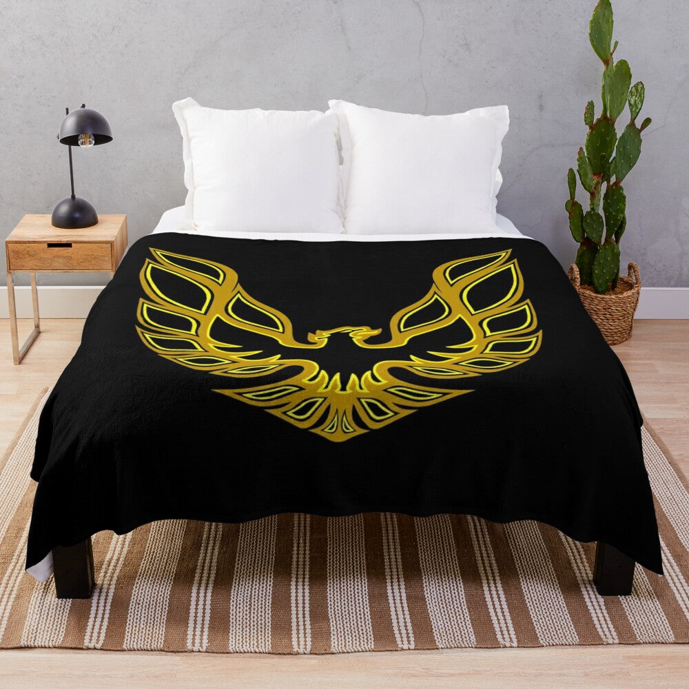 Pontiac Firebird Trans Am plush blanket featuring retro muscle car design