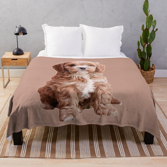 Cavapoo plush blanket, soft and comfortable pet bedding