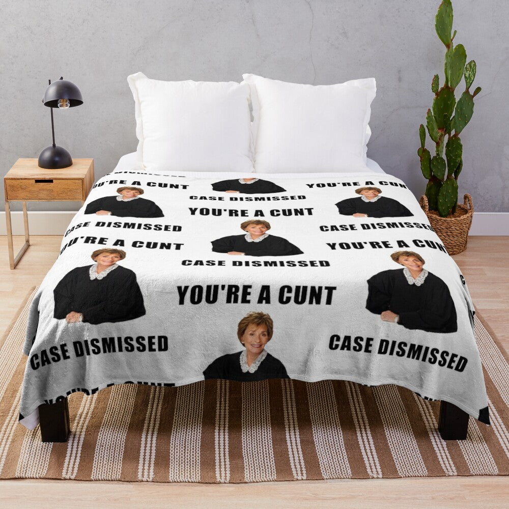 Vintage Judge Judy meme themed plush blanket