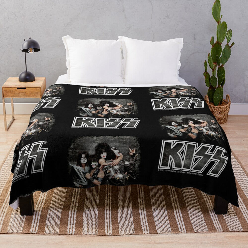 Kiss Band Plush Blanket with Band Members