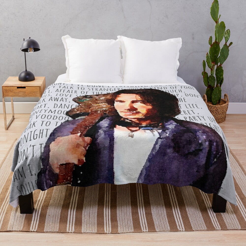 Plush blanket featuring Rick Springfield's most popular song titles