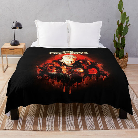 Plush blanket featuring The Lost Boys movie imagery and characters