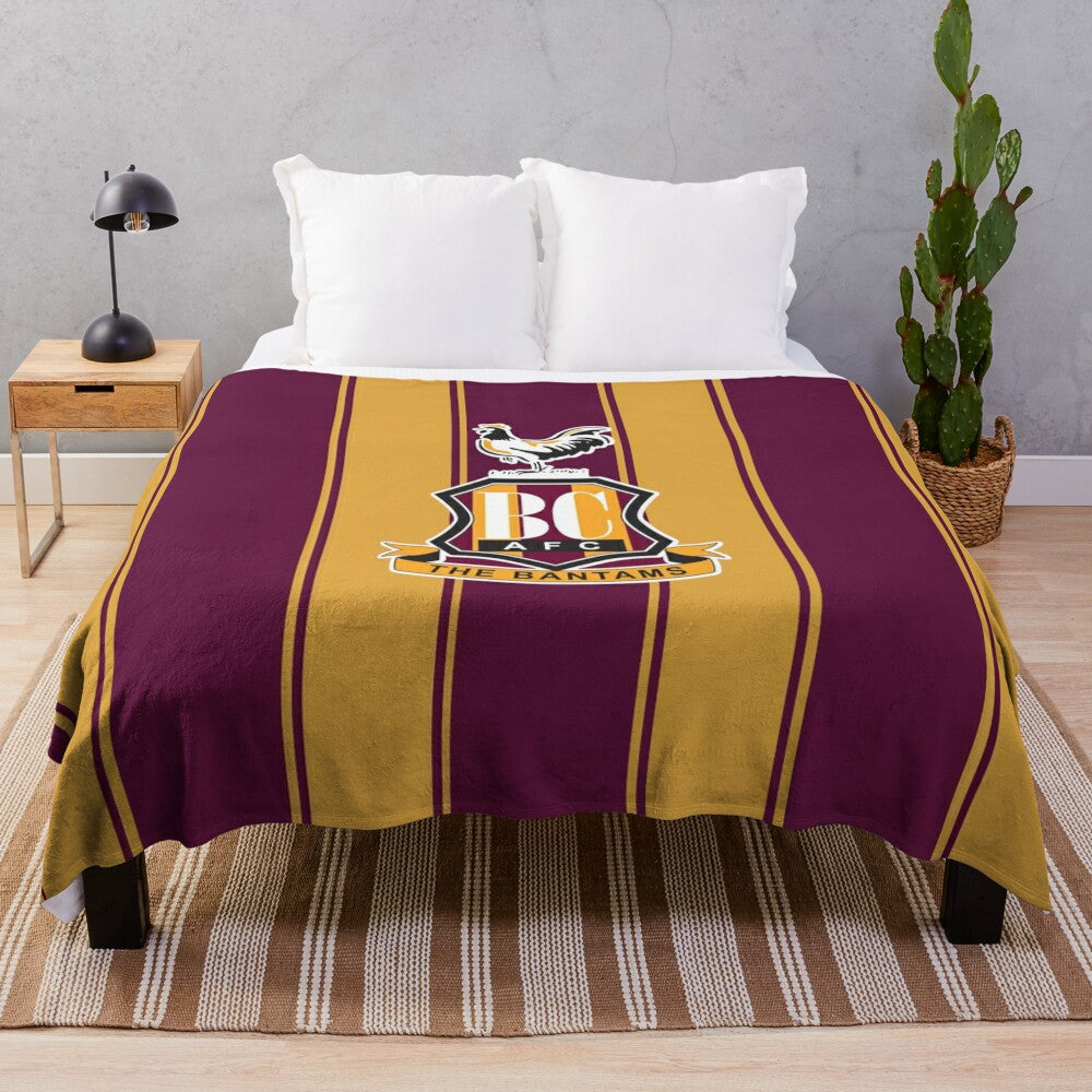 Bradford City AFC inspired orange and red plush blanket