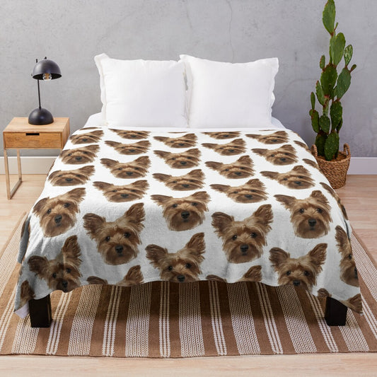 Soft and cuddly Yorkshire Terrier plush blanket