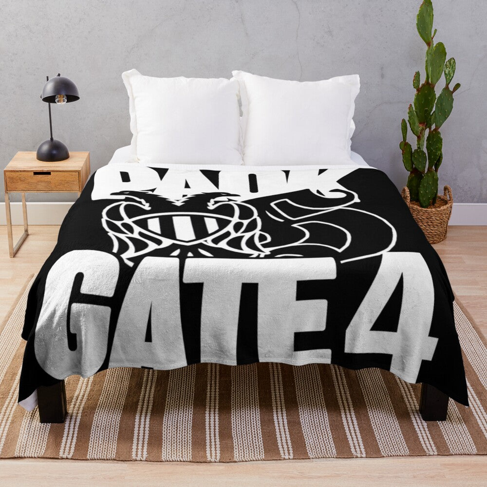 PAOK Gate 4 inspired plush football fan blanket