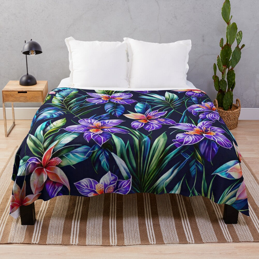 Plush blanket featuring a vibrant floral Dream Flowers design