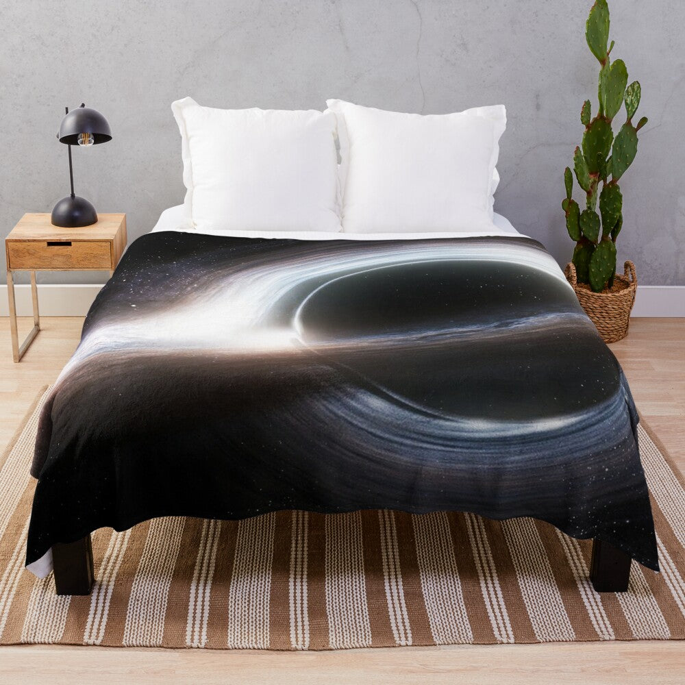 Gargantua Plush Blanket featuring a space and galaxy design